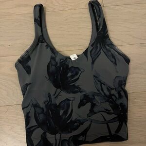Lululemon Black and Floral Pattern Align Tank